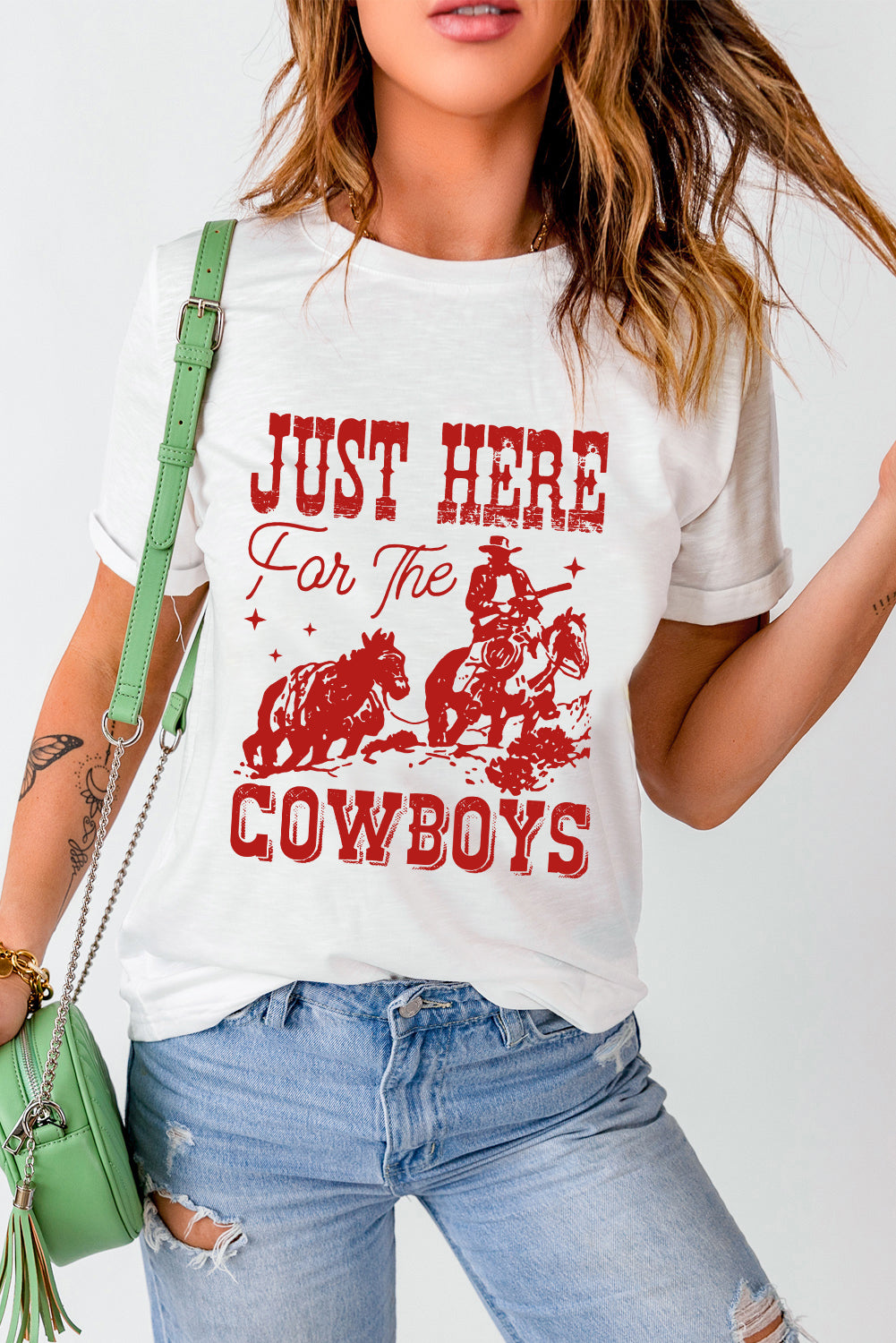 Just Here for the Cowboy Graphic Tee