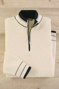 Nautical Stripe Quarter-Zip Sweater