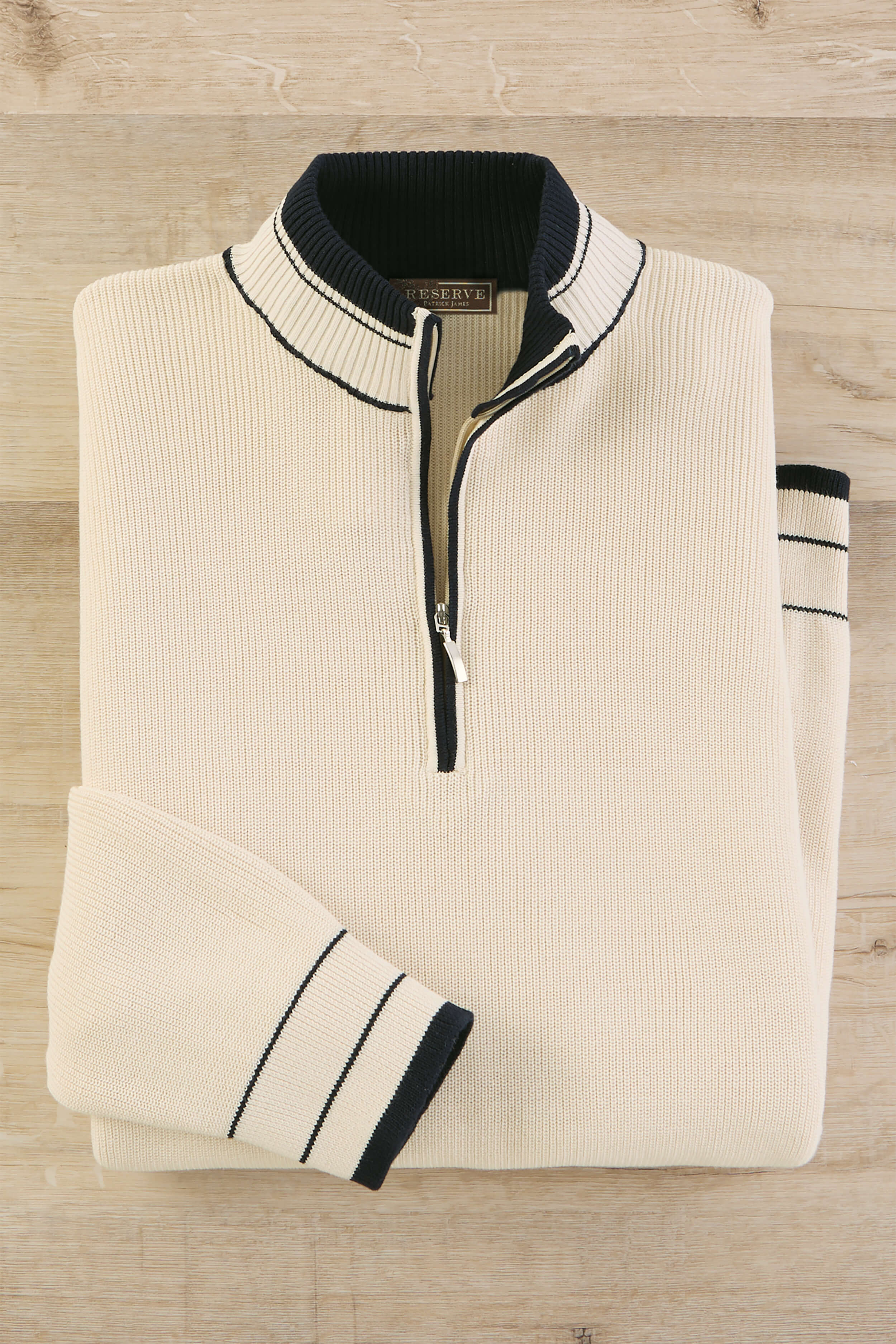 Nautical Stripe Quarter-Zip Sweater