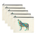 Watercolor Wolf Cosmetic Bag Set