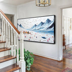 Snow Mountain Abstract Canvas Wall Art