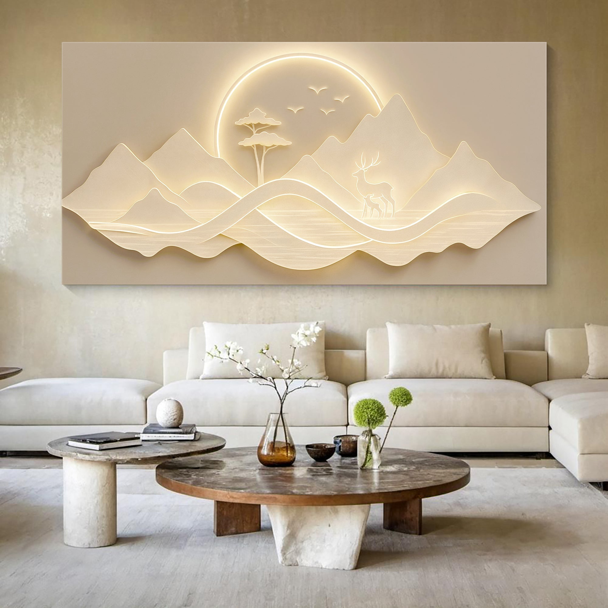 Modern Mountain Landscape Canvas Wall Art