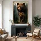 Bear and Cub Canvas Wall Art