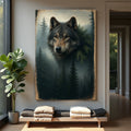 Wolf Double Exposure Canvas Wall Art