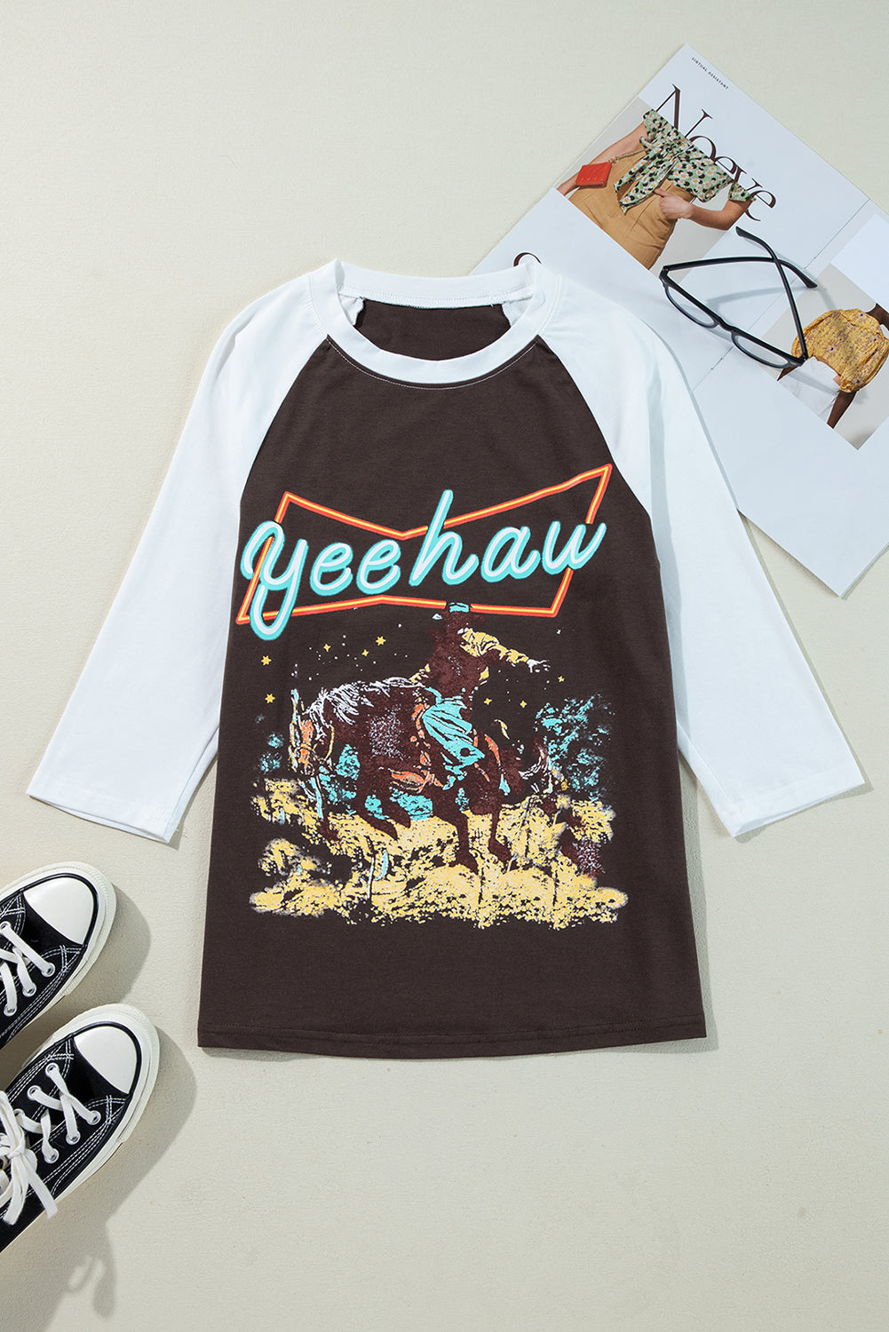 Yeehaw Western Raglan Top
