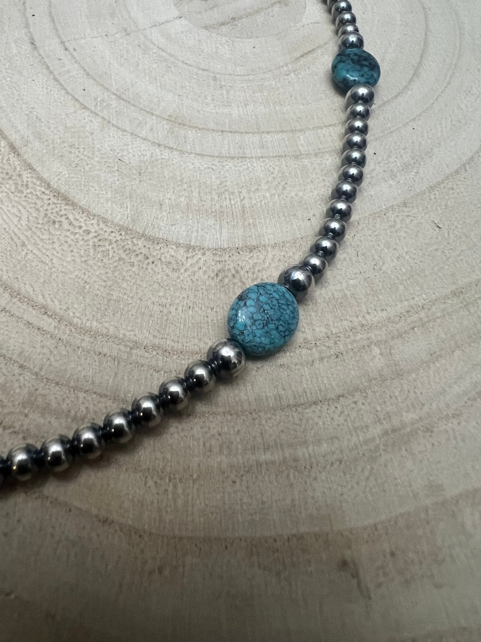 Turquoise & Sterling Pearl Choker