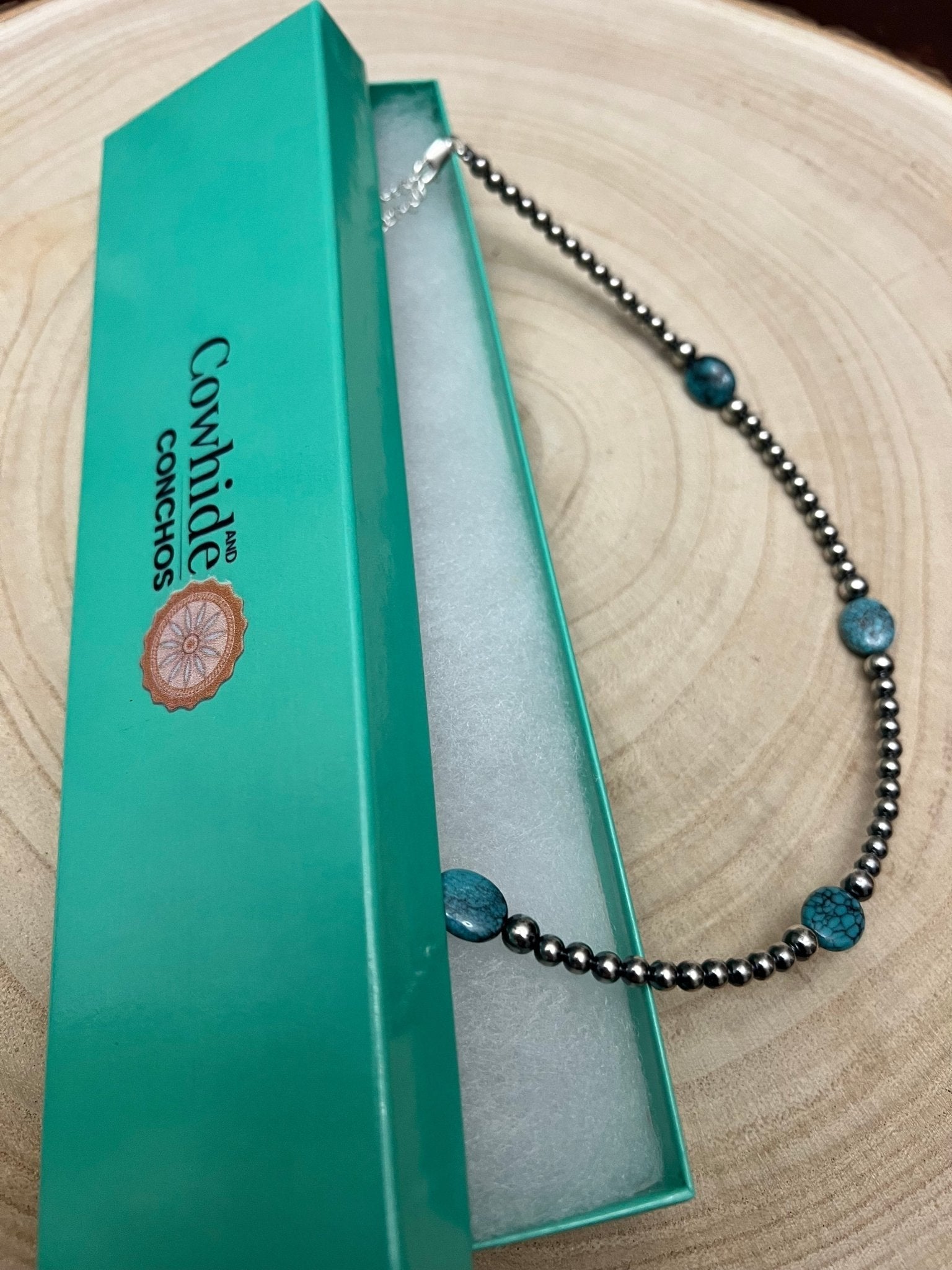 Turquoise & Sterling Pearl Choker