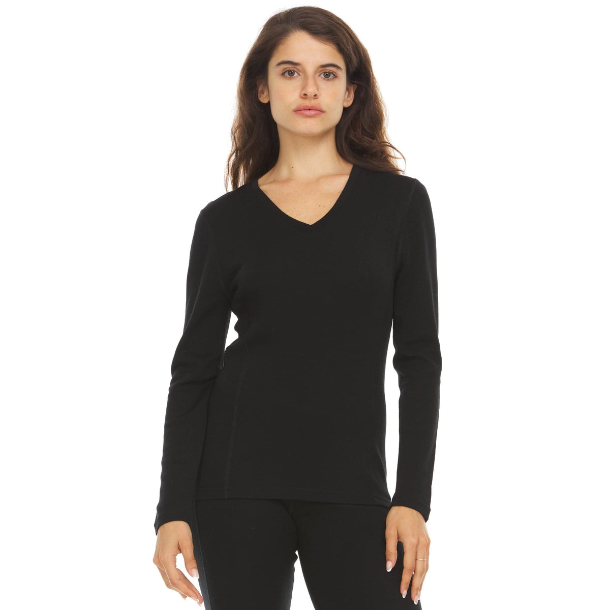 Women's Merino Wool Midweight V-Neck Sweater