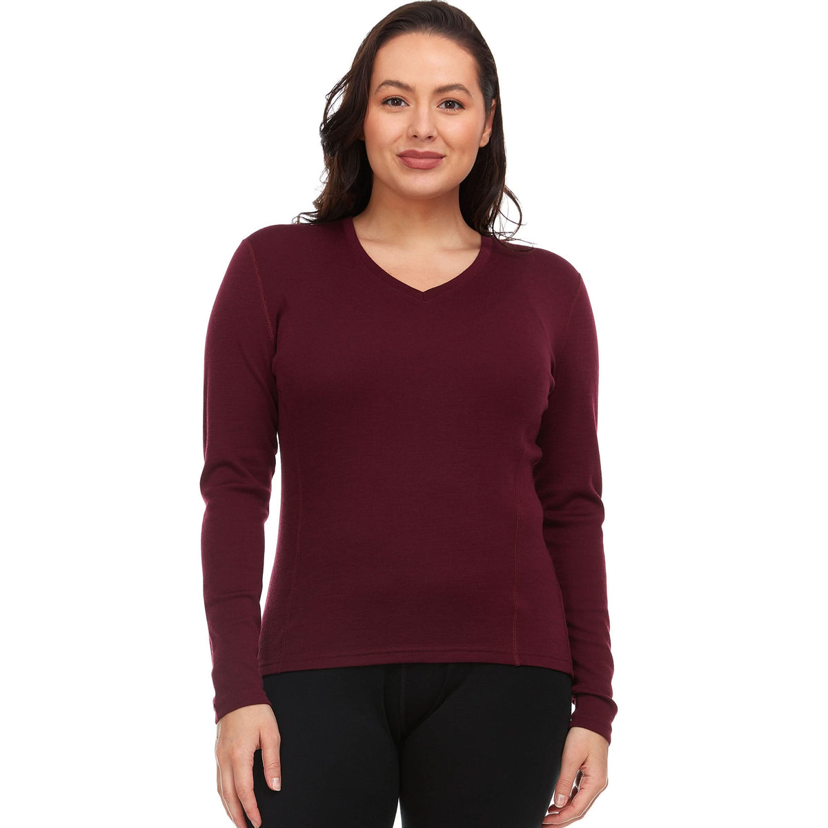 Women's Merino Wool Midweight V-Neck Sweater