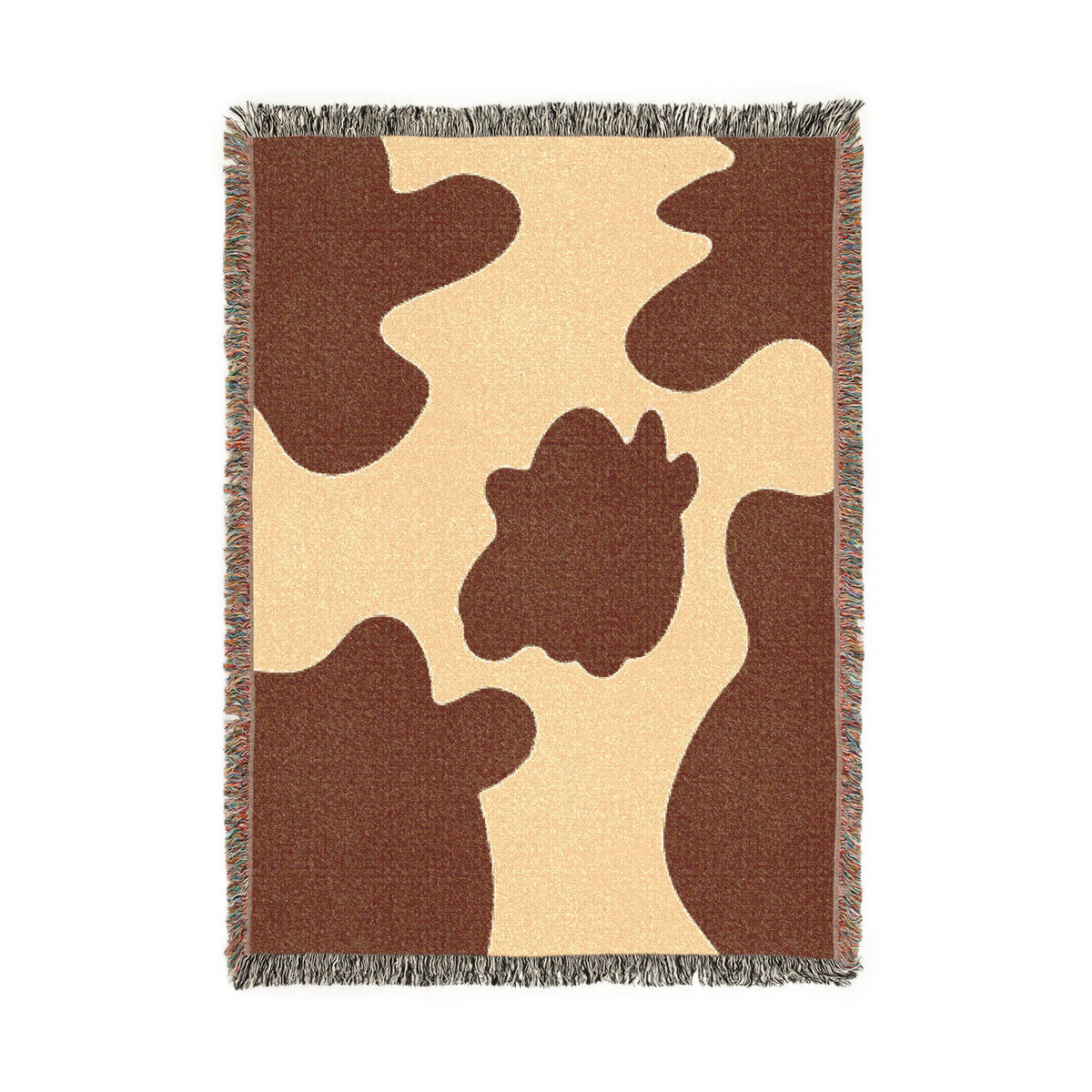 Cow Print Woven Throw Blanket