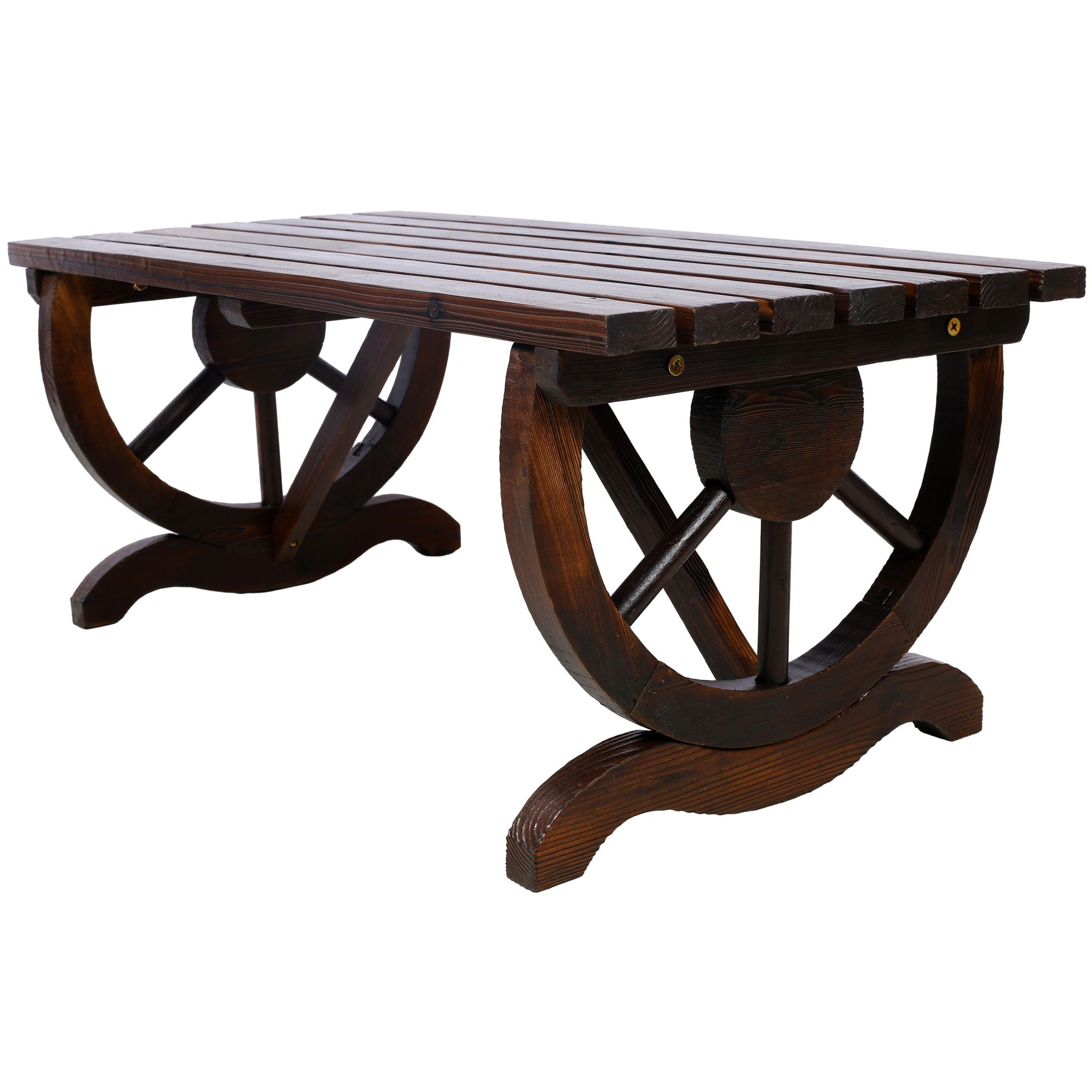 Wagon Wheel Garden Bench