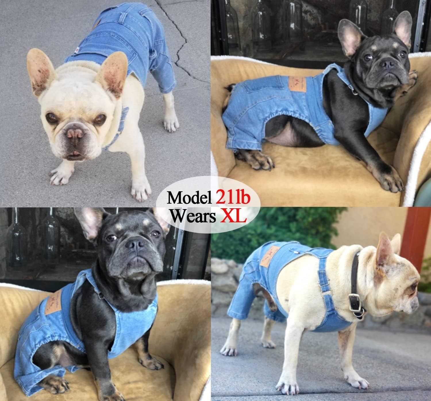 Dog Denim Overalls Jumpsuit