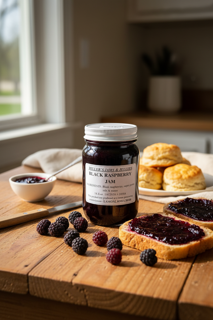 Miller’s Amish-Made Black Raspberry Jam | 9.4 or 18 oz