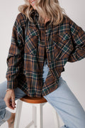 Brown Plaid Button-Down Shirt