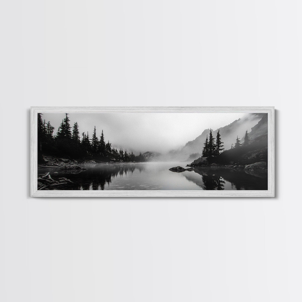Foggy Pines Mountain Canvas