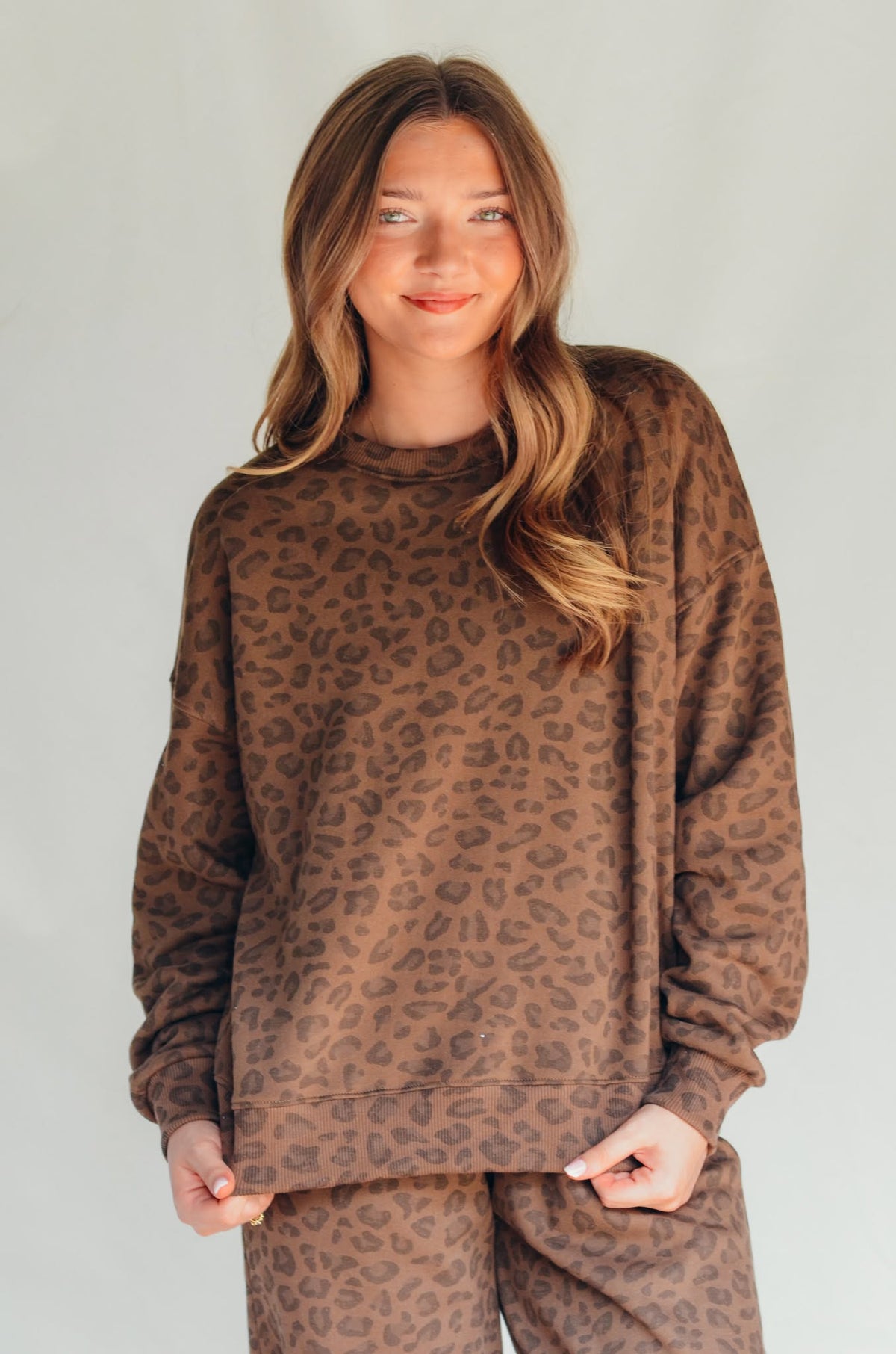 PREORDER ITEM (Estimated 11/10 ship date) Brown Leopard Sweatpants