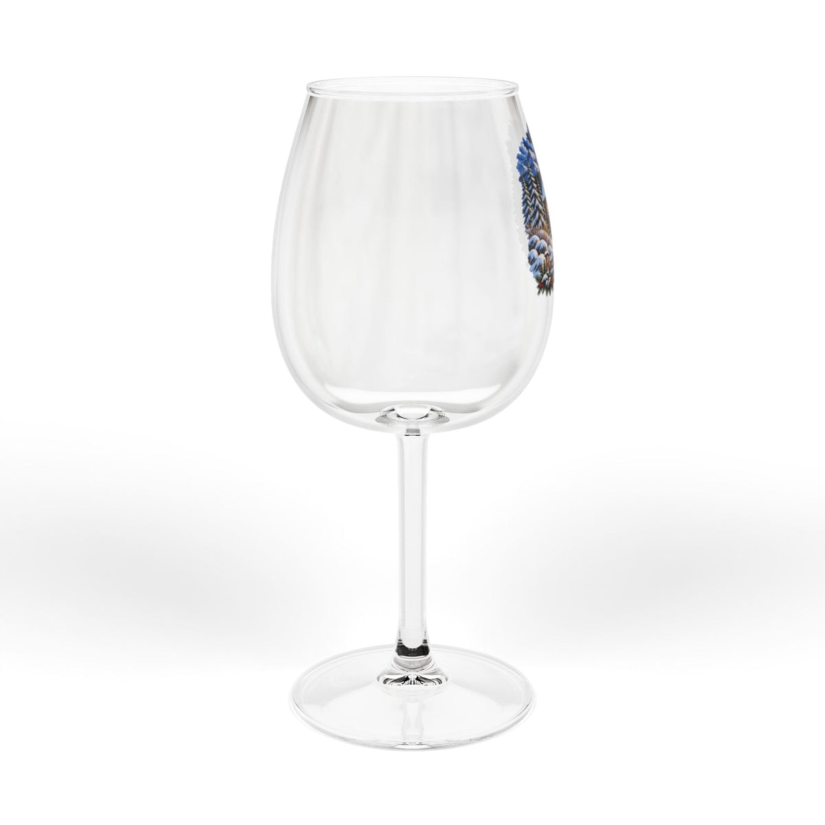 12oz Winter Cabin Wine Glass — Snowy Lodge Holiday Glassware