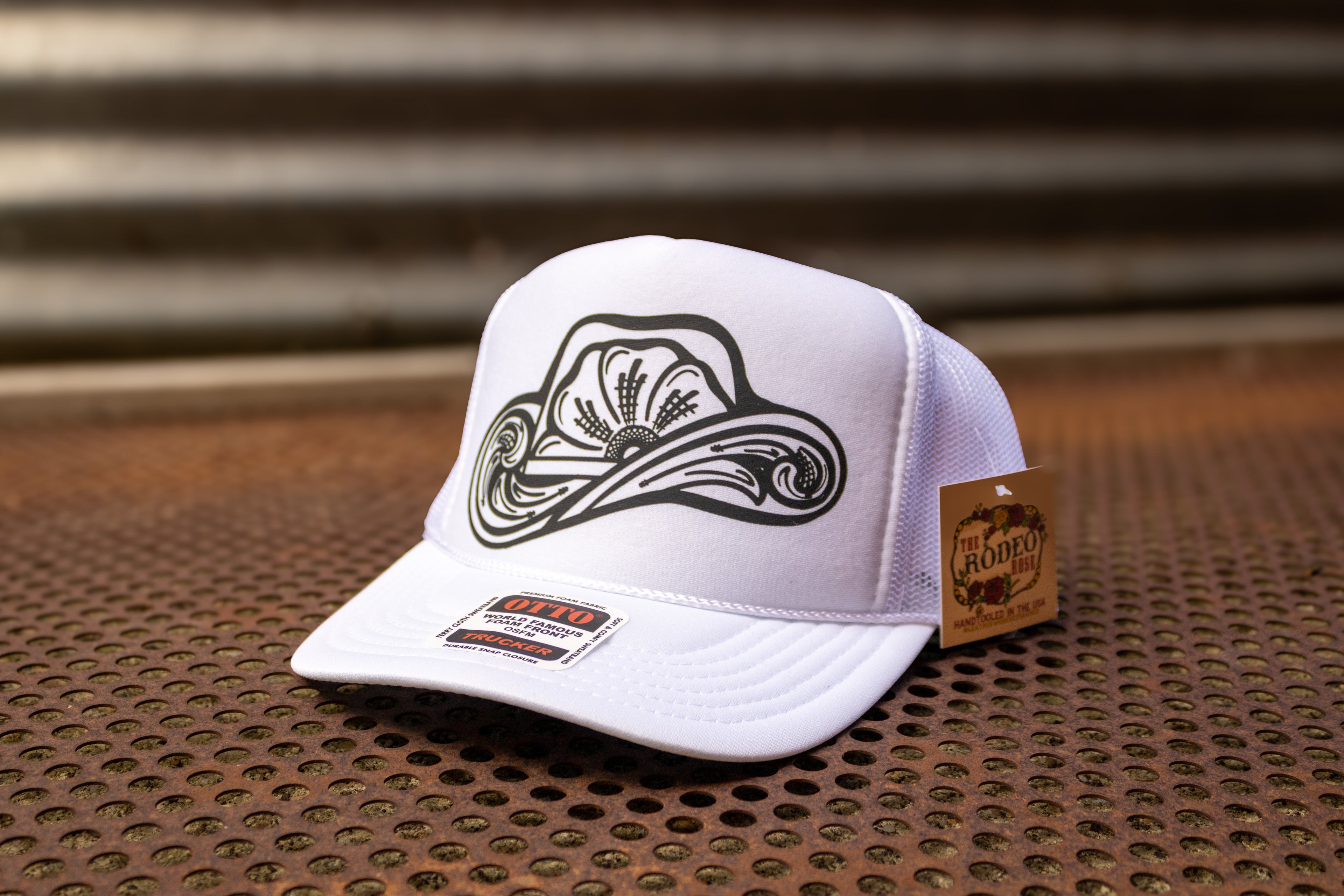 Tooled Cowboy Hat Graphic Trucker Cap