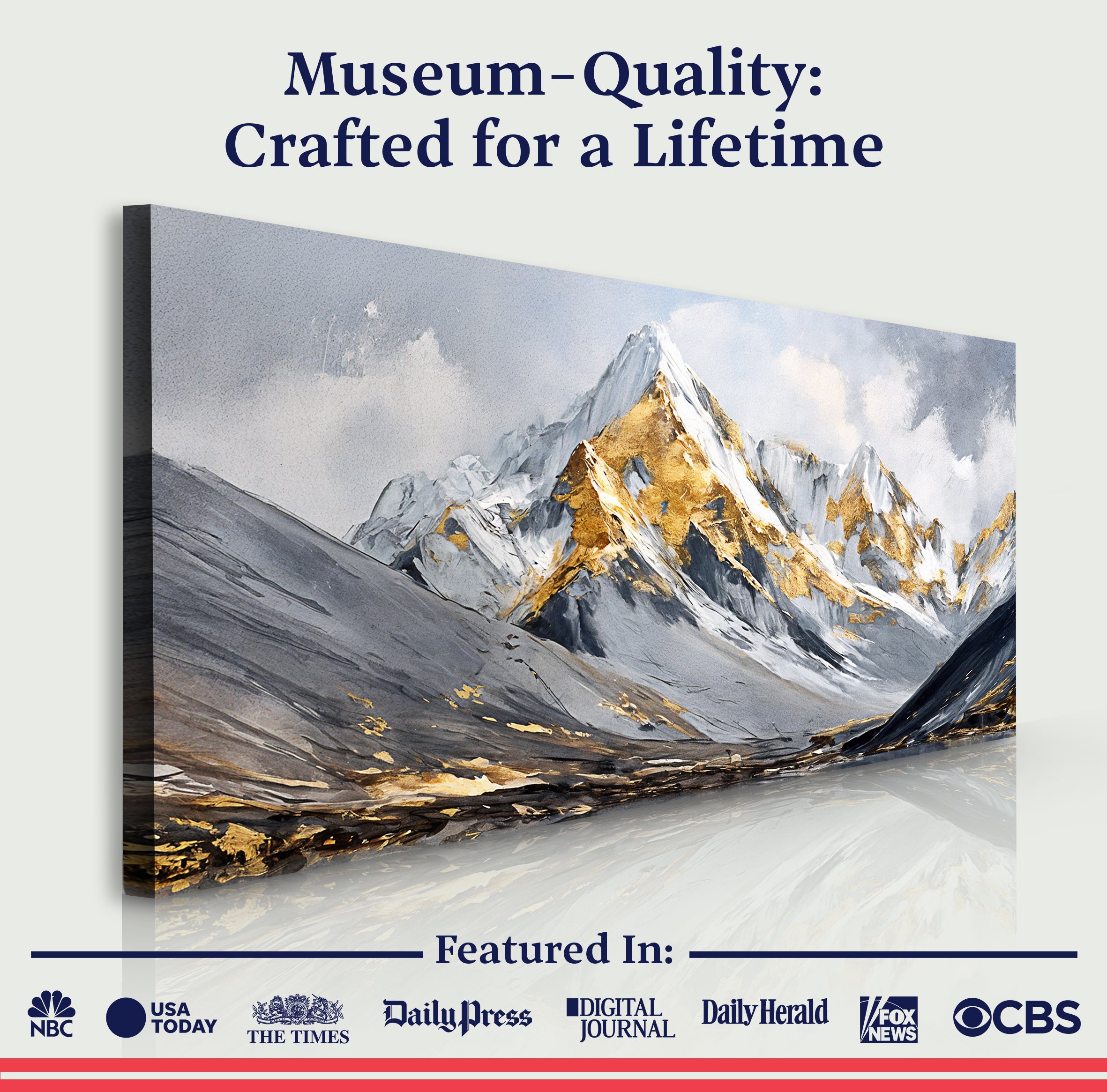 Golden Mountain Canvas Wall Art