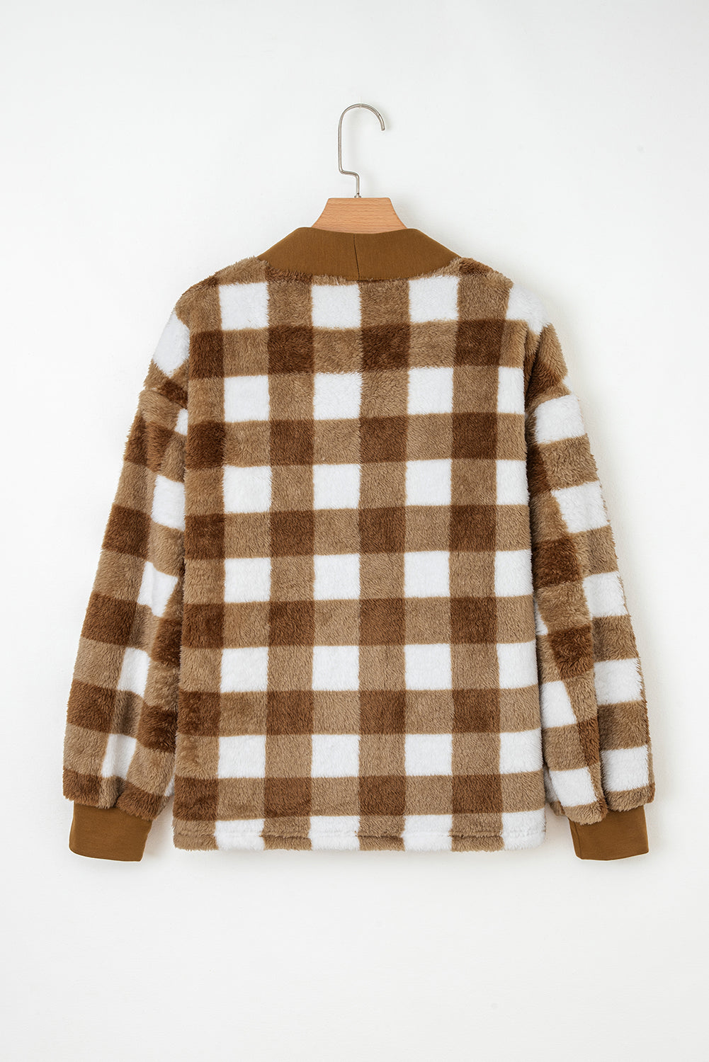 Checkered Sherpa Button-Down Jacket