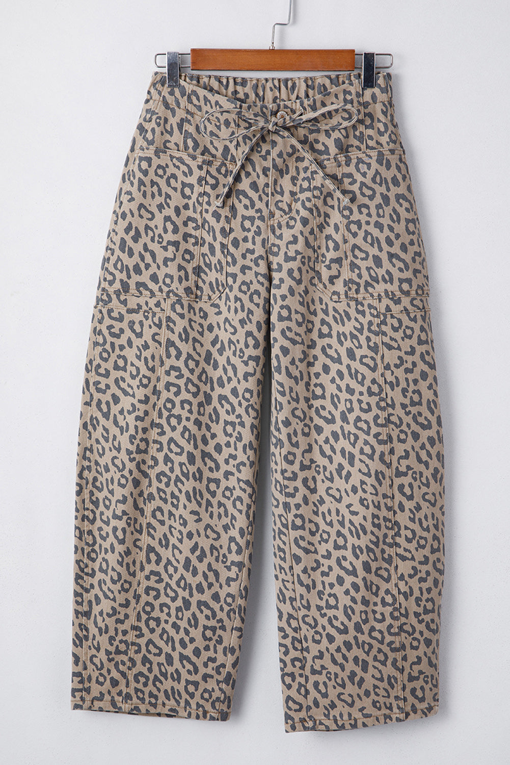 Leopard Print Barrel Jeans