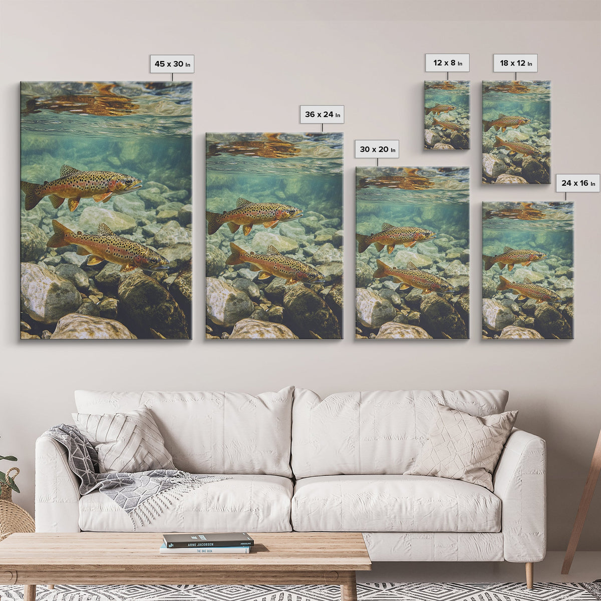 Trout Framed Canvas Art
