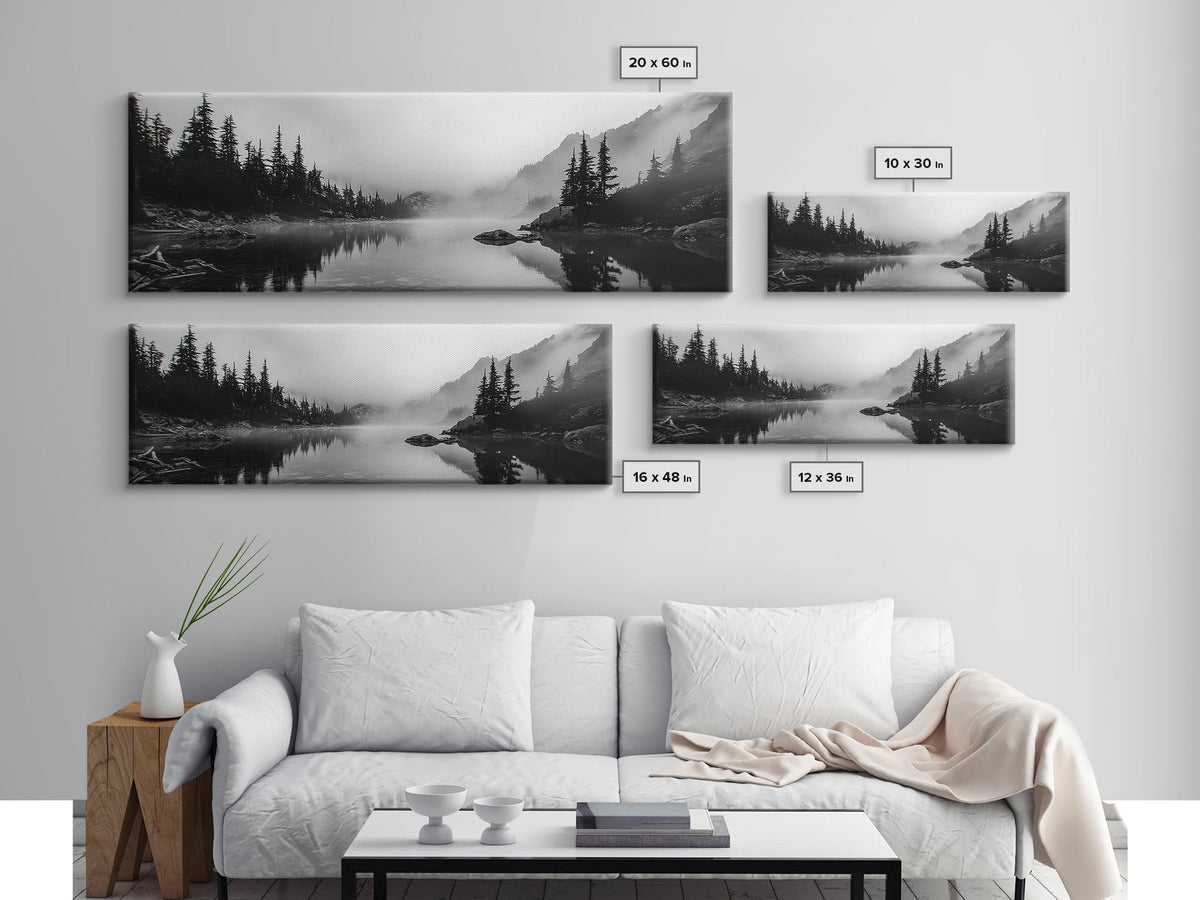 Foggy Pines Mountain Canvas