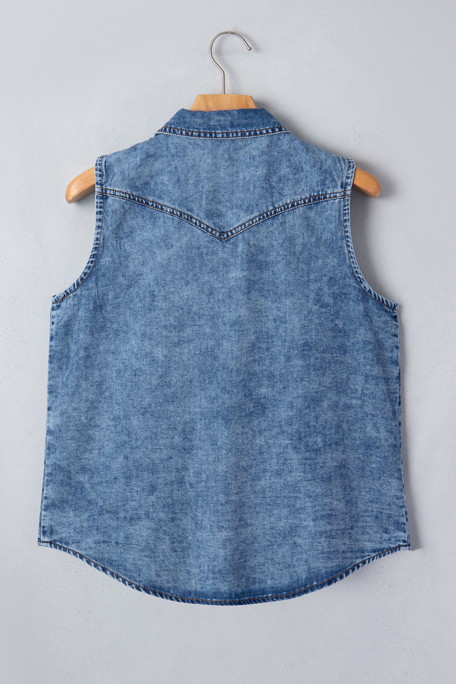 Denim Button-Front Vest