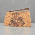 Boots & Blooms Burned Cork Wristlet