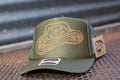 Tooled Cowboy Hat Graphic Trucker Cap — Jewel Tones