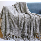 Tassel Knit Mountain Sofa Blanket