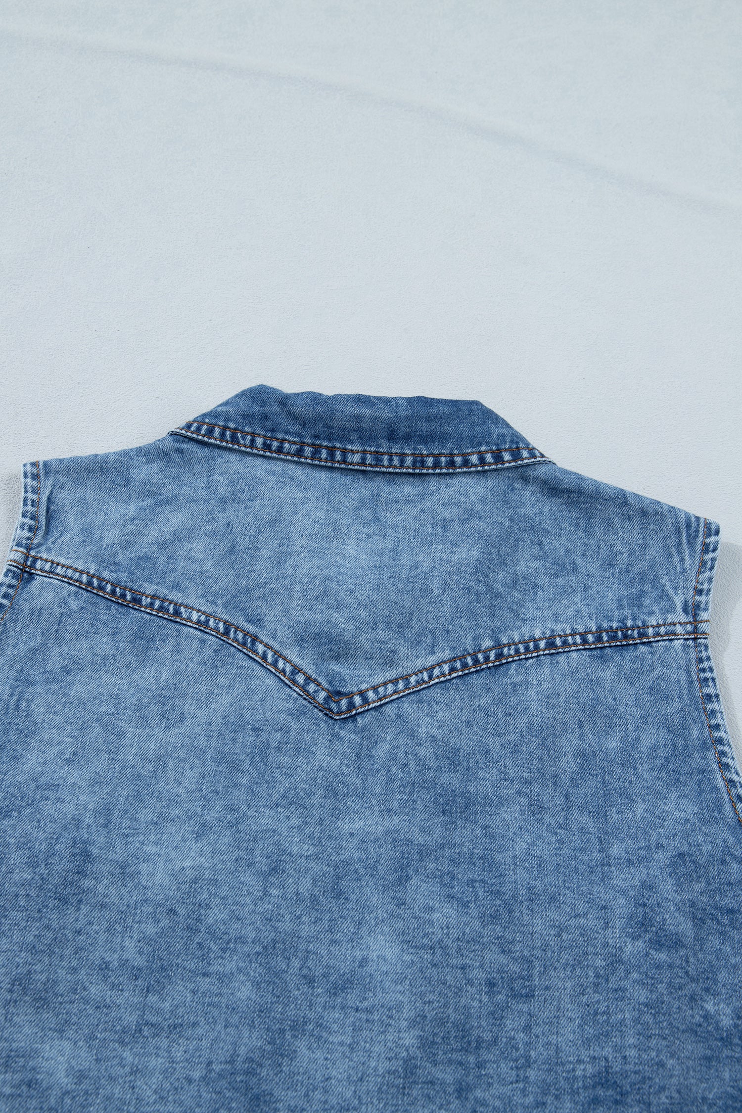 Denim Button-Front Vest