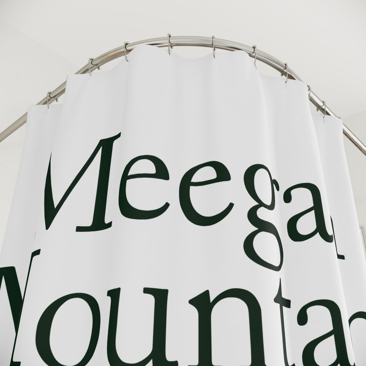 Personalized Mountain Shower Curtain — "Meegan Mountain" Est. 2025
