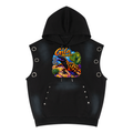 Unisex Vintage Wash Sun Fade Sleeveless Hoodie
