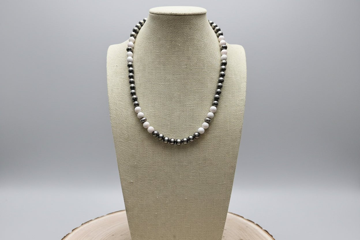 Sterling Pearl & Pink Conch Necklace