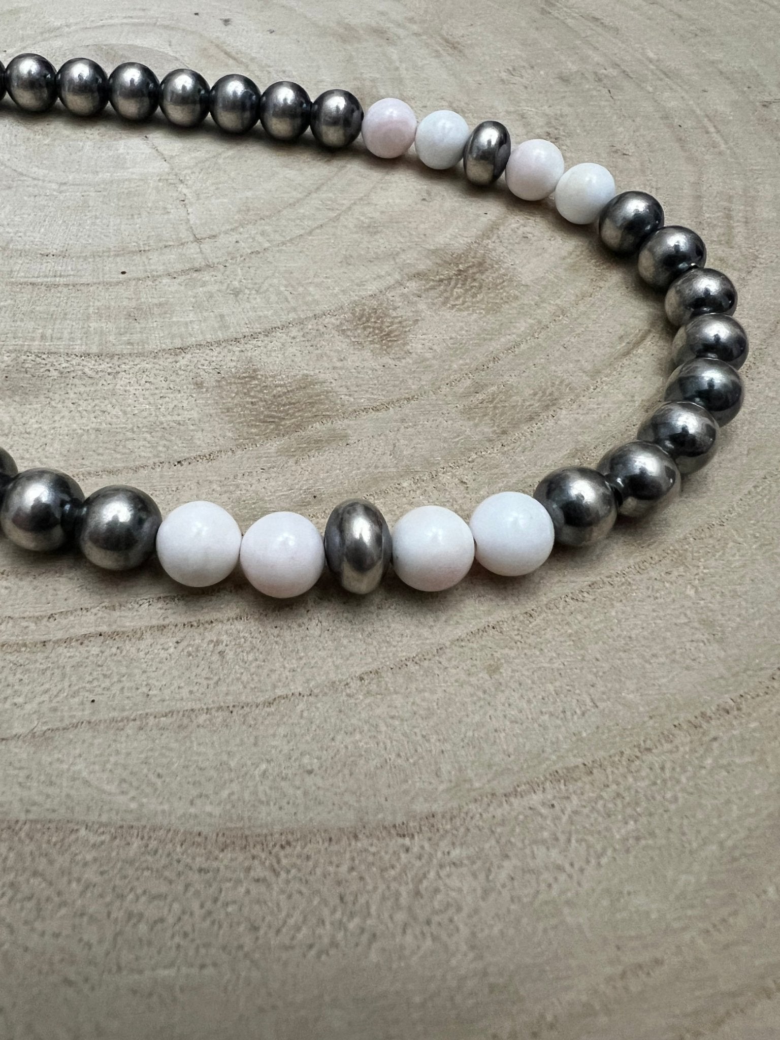 Sterling Pearl & Pink Conch Necklace