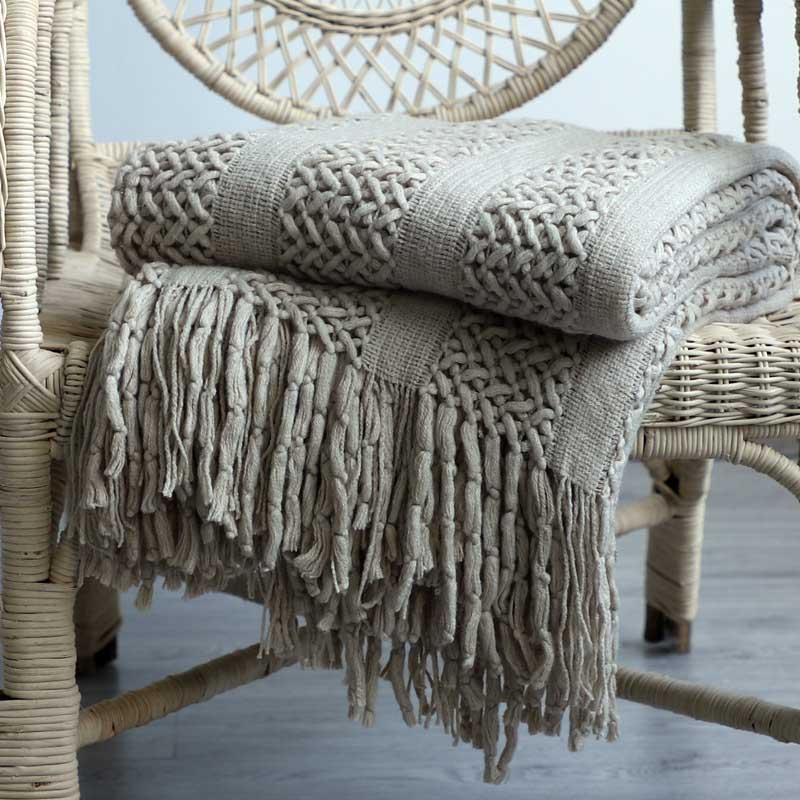 Mountain Lodge Bed‑End Knit Blanket