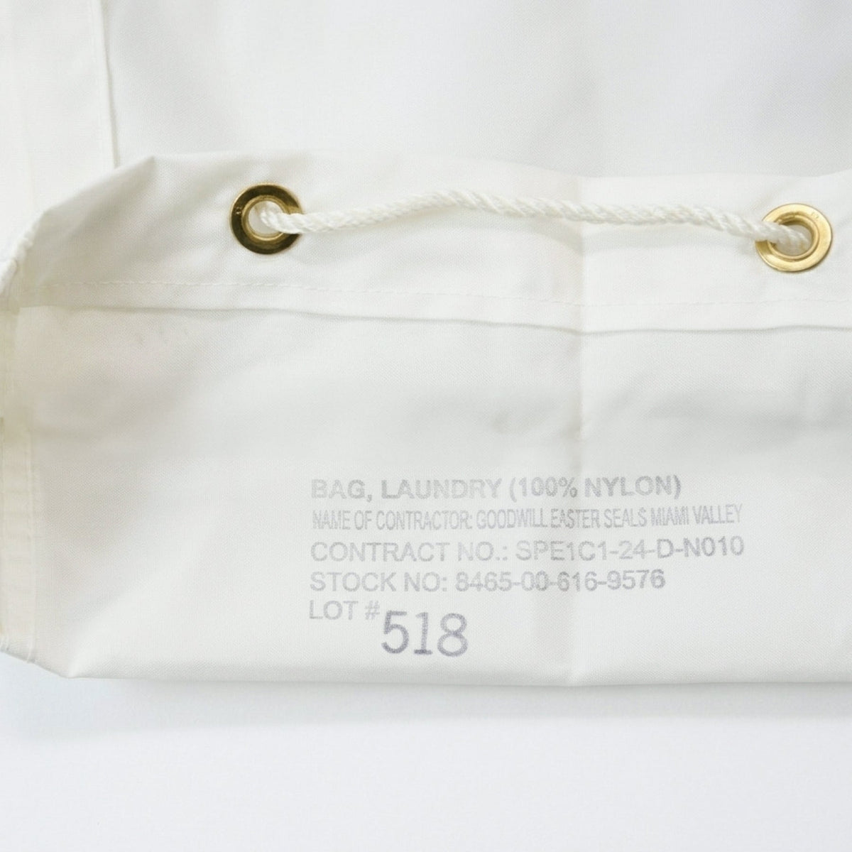 U.S. G.I. Nylon Laundry Bag – White, USA Made