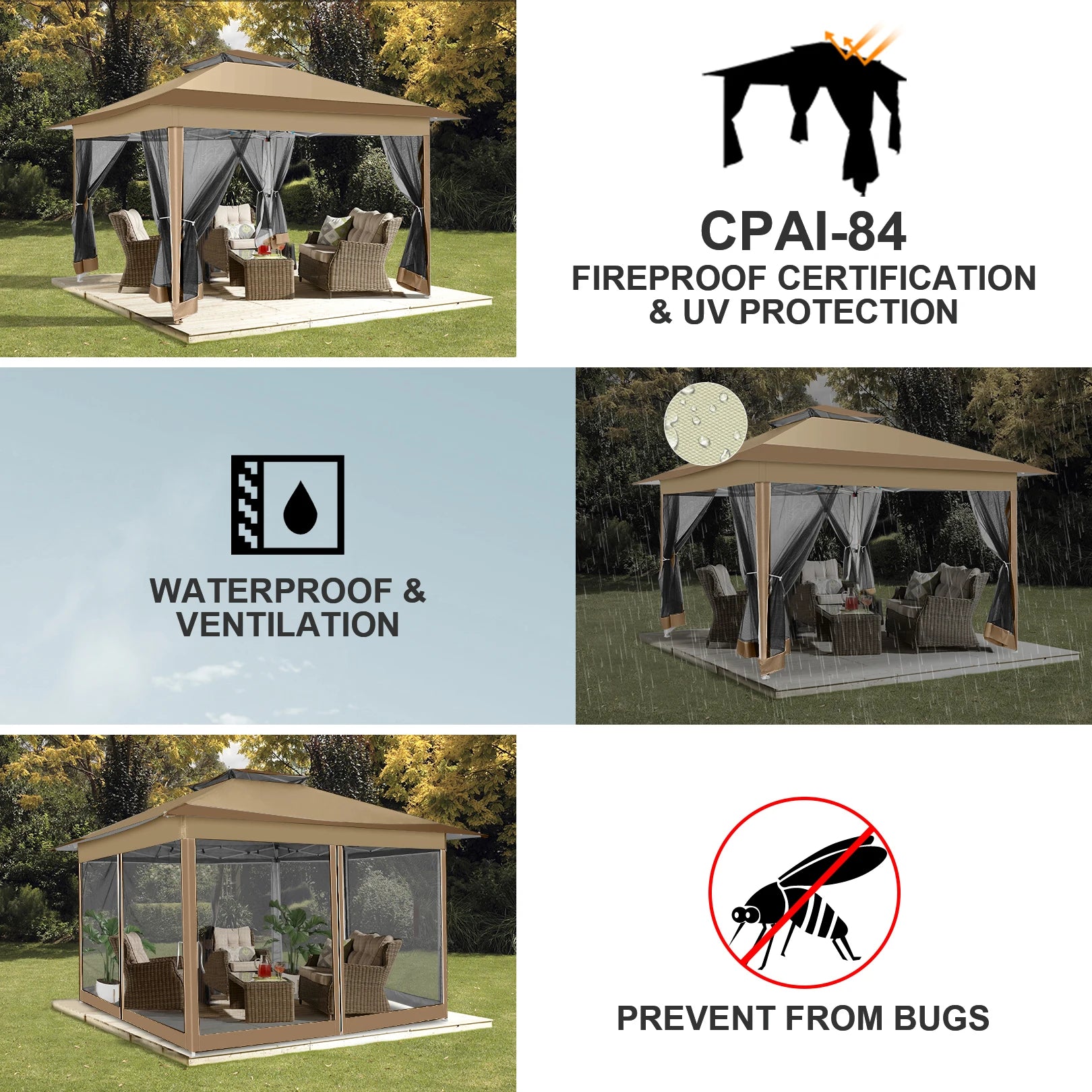12x12 Pop-Up Gazebo with Netting