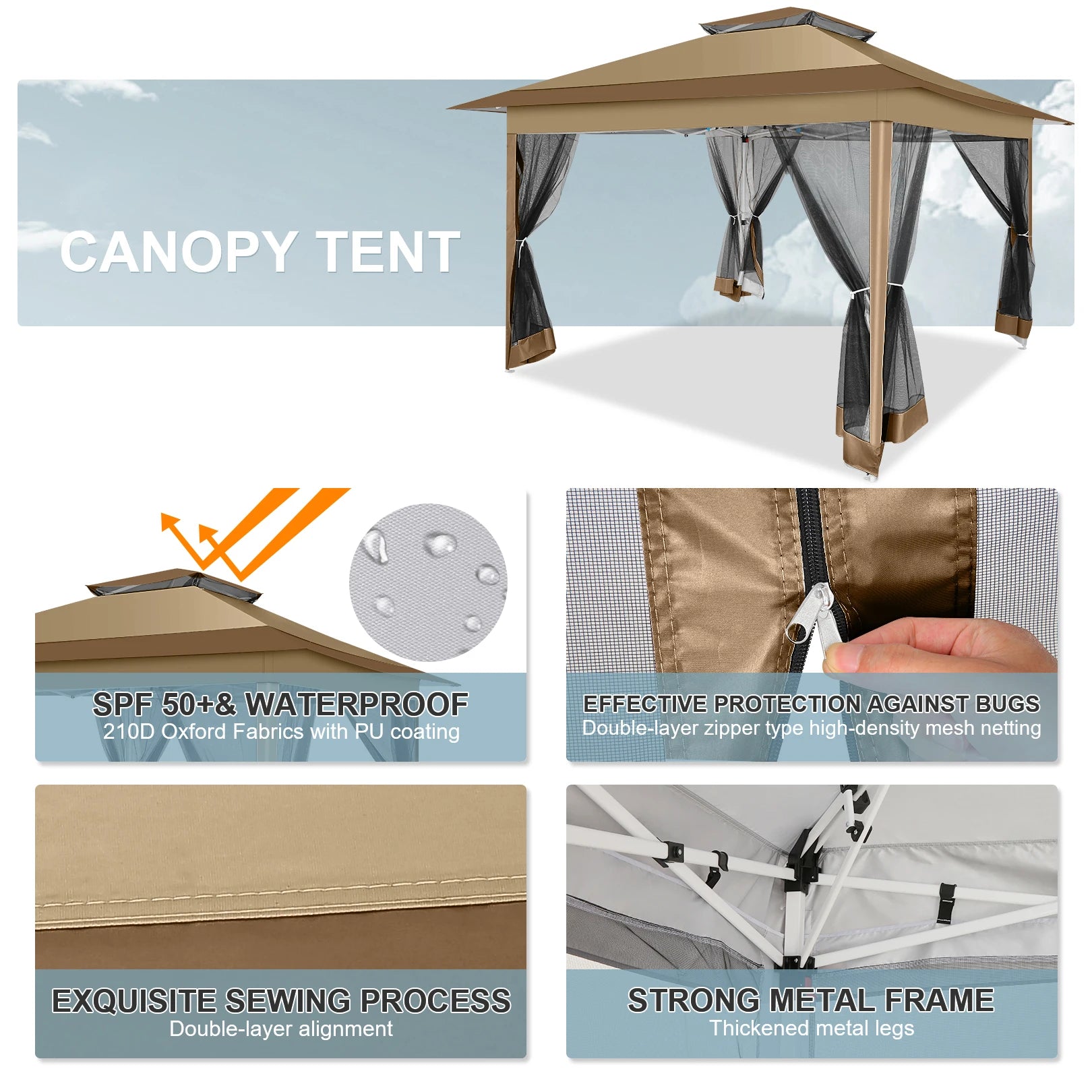 12x12 Pop-Up Gazebo with Netting