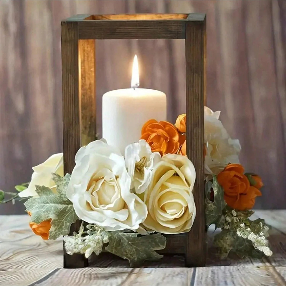 Wood Candle Lantern Stand