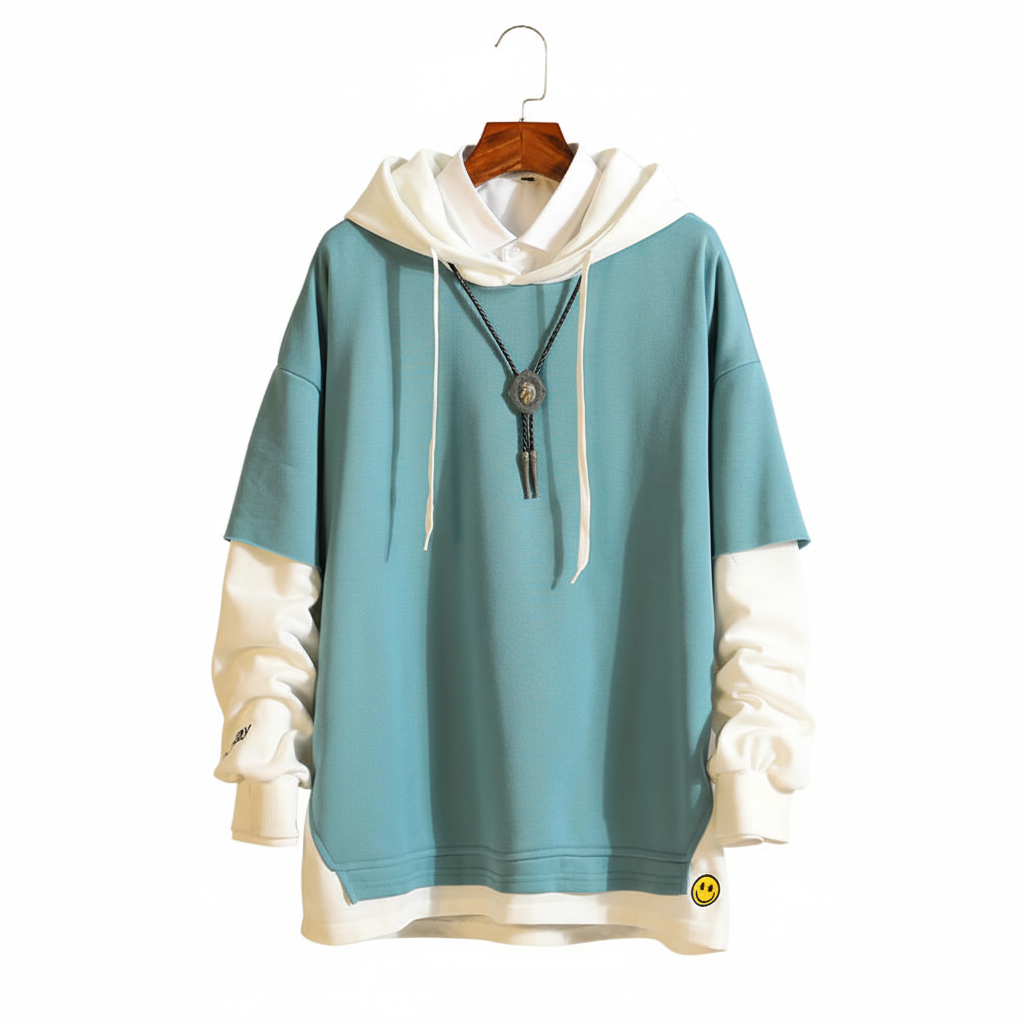 Teal Hoodie – Plain White Background