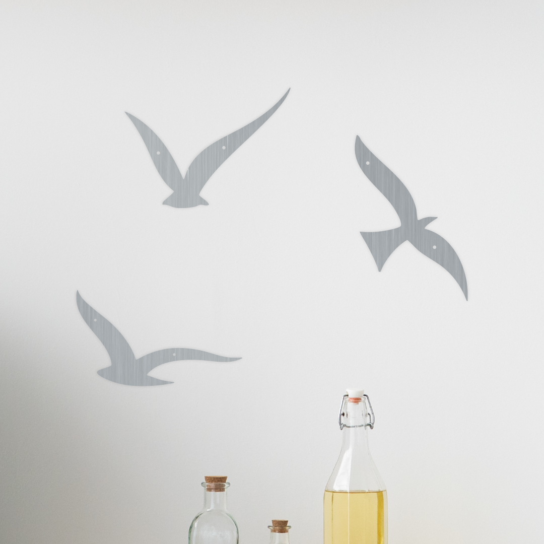 Flying Birds Metal Wall Art – Set of 3