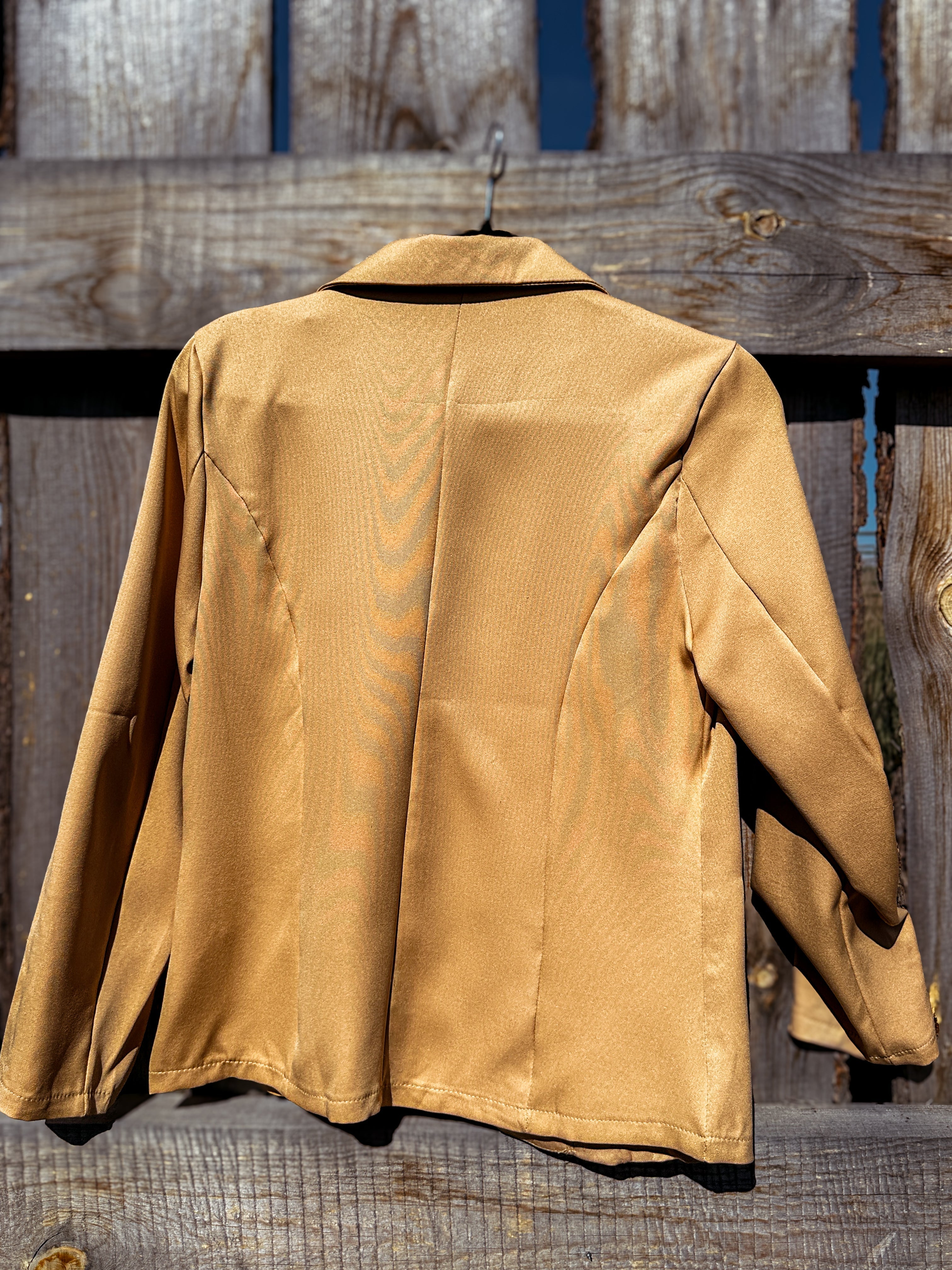 Hand Tooled Lapel Blazer — Tan