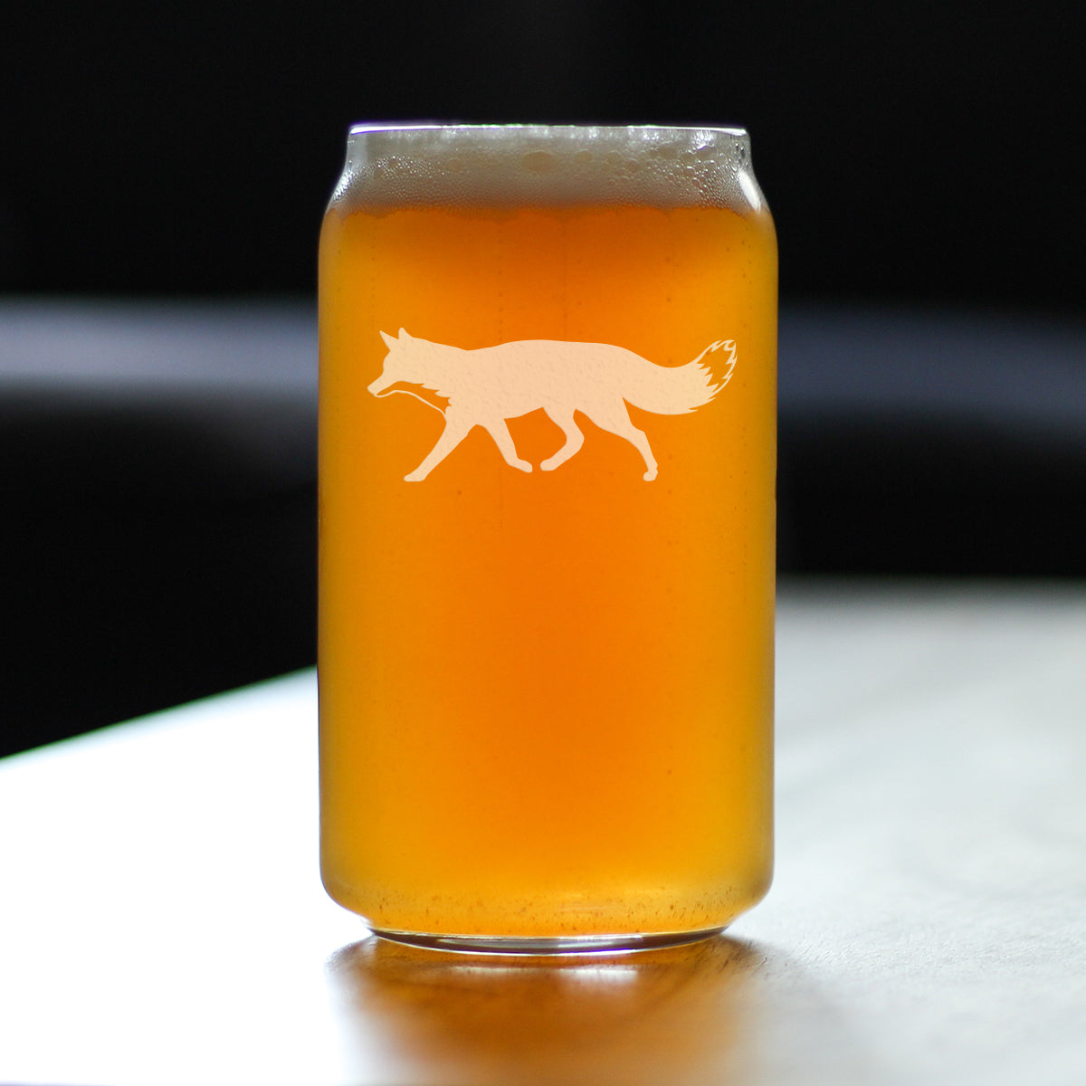 Fox Silhouette Beer Can Pint Glass
