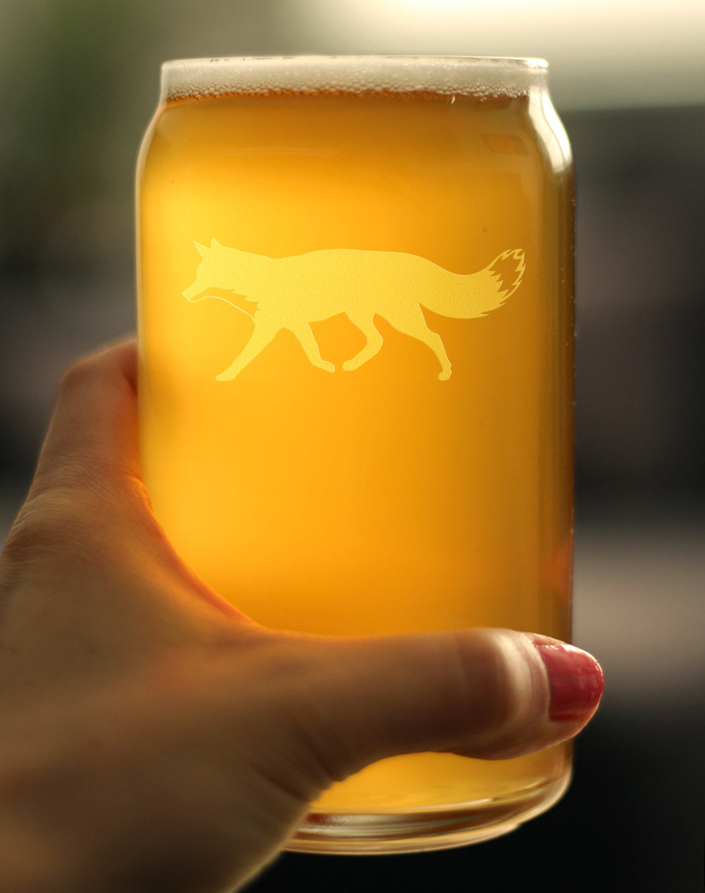 Fox Silhouette Beer Can Pint Glass