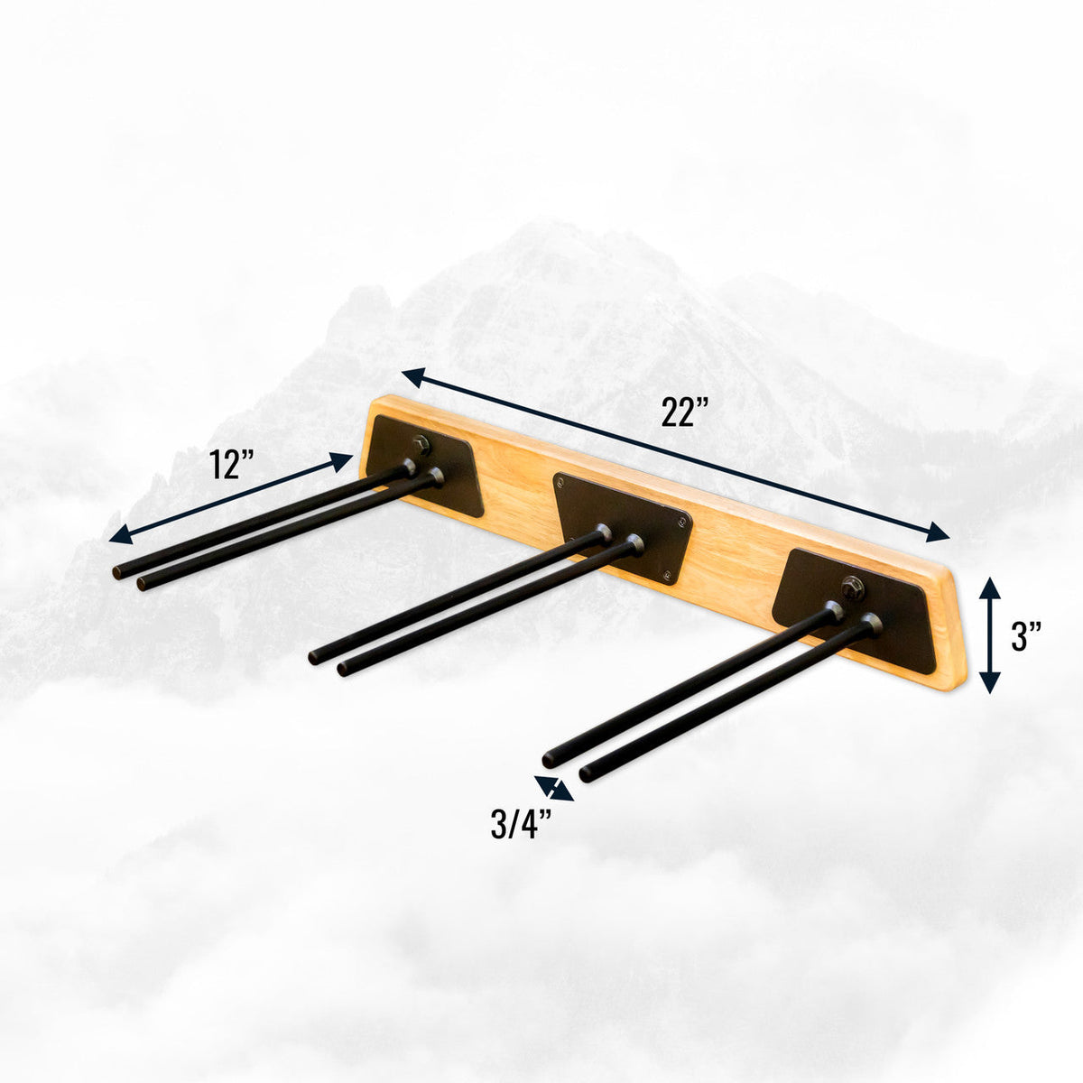 BLAT Wood Ski Storage Rack | Holds 6 Pairs of Skis