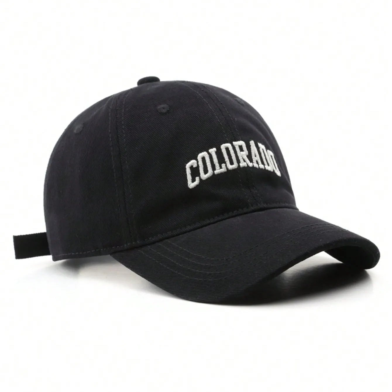Black cap with 'COLORADO' text on a white background