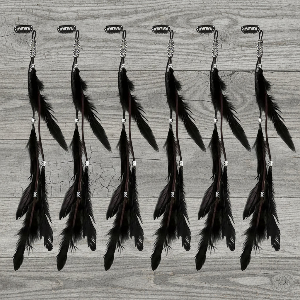 Western Feather Fringe Barrettes