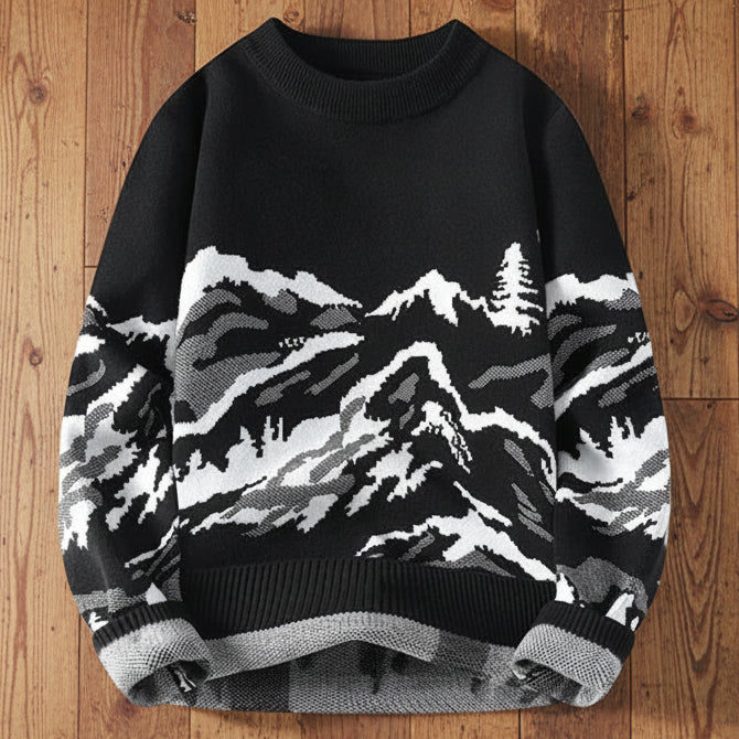 Men's Mountain Landscape Knit Sweater